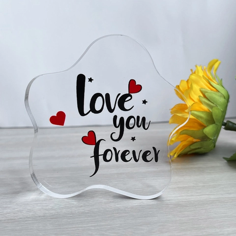 Liebe Dich Für Immer Herz Muster Transparent PVC Tischdeko Unregelmäßige Form Geschenk Für Valentinstag Muttertag