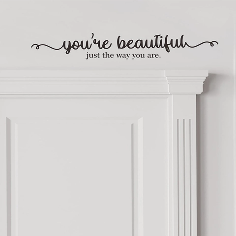 Inspirational Zitat You Are Beautiful Just The Way You Are Wandtattoo PVC Schwarz Schriftzug Aufkleber Für Zuhause Dekor