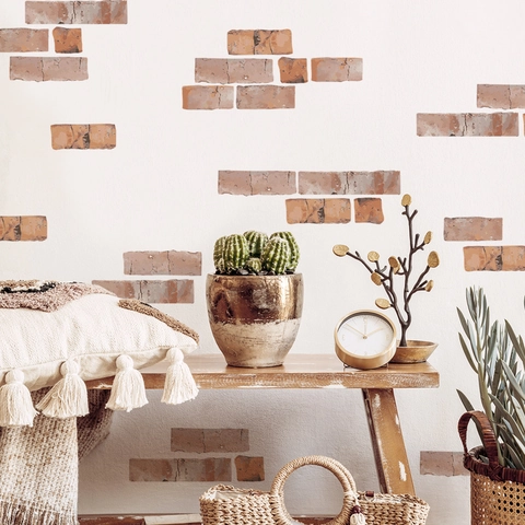 3D Vintage Rote Ziegel Wandaufkleber Abnehmbare PVC Wasserdicht Selbstklebende Tapete Für Wohnzimmer Schlafzimmer Home Decor