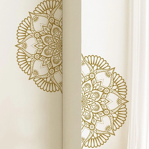 Golden Mandala Wall Sticker PVC Geometric Flower Pattern Decal For Living Room Bedroom Modern Minimalist Style Ethnic Home Decoration