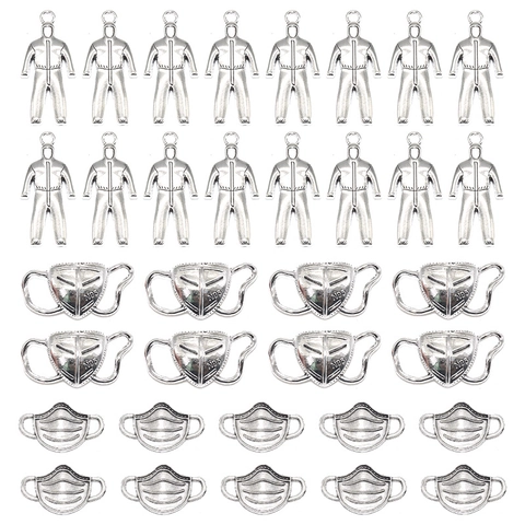 Vintage Antique Silver Zinc Alloy Mask Protective Clothing Charms For DIY Necklace Bracelet Making Pendants Jewelry Findings