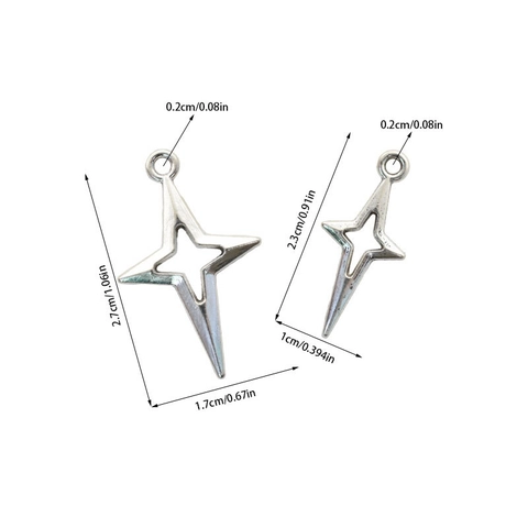 Vintage Zinklegering Holle Ster Hangers Voor DIY Sieraden Maken Ketting Armband Oorbel Accessoires Ster Hangers Meerkleurig
