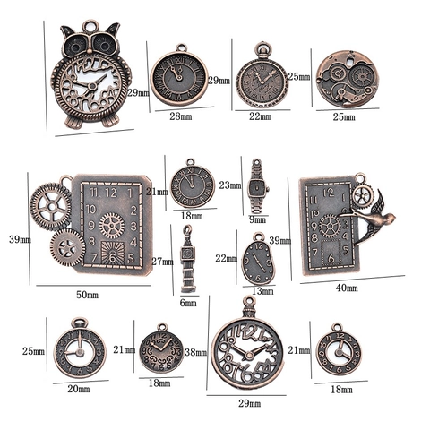 Vintage Steampunk Legering Klok Tandwiel Charms Antiek Brons Gemengde Mechanische Hangers DIY Sieraden Maken Set