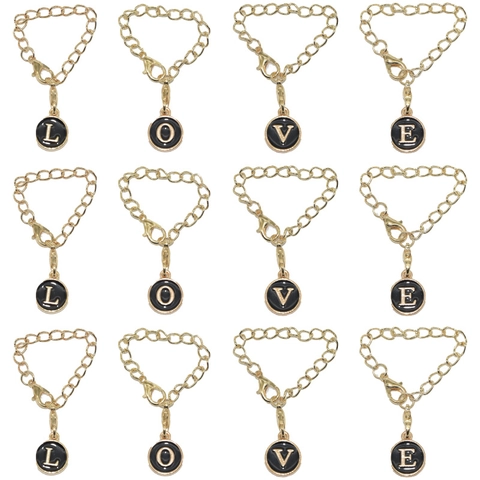 Colorful Enamel Alloy Initial Letter Cup Charm With Lobster Clasp Gold Tone Keychain Chain Accessory For Backpack Bottle Women