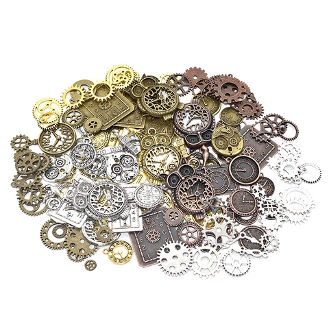 Vintage Steampunk Legering Klok Tandwiel Charms Antiek Brons Gemengde Mechanische Hangers DIY Sieraden Maken Set