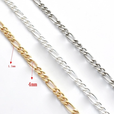 Cadena de Eslabones Figaro de Hierro Para Hacer Joyas DIY Collares Pulseras Accesorios Cadena de Metal Semiacabada Galvanizada