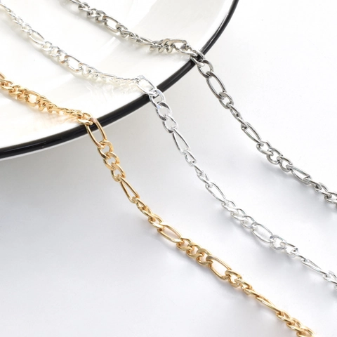 Cadena de Eslabones Figaro de Hierro Para Hacer Joyas DIY Collares Pulseras Accesorios Cadena de Metal Semiacabada Galvanizada