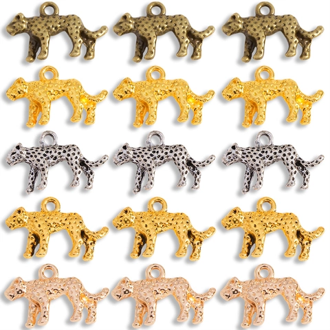 Vintage Legering Luipaard Hangers Dieren Charms Voor DIY Sieraden Ketting Armband Oorbel Accessoires Verguld Metaal Finish Hangers