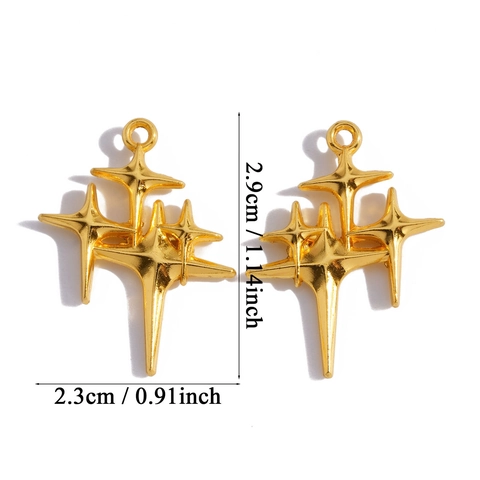 Vintage Zinc Alloy Star Pendant Sparkling Meteor Charm For DIY Necklace Earring Bracelet Jewelry Making Decorative Accessory