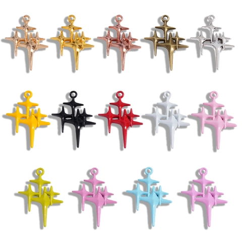 Vintage Zinc Alloy Star Pendant Sparkling Meteor Charm For DIY Necklace Earring Bracelet Jewelry Making Decorative Accessory