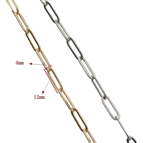 Copper Paperclip Chain DIY Jewelry Accessories Color Preserving Electroplated Metal Link For Necklace Bracelet Earrings Making