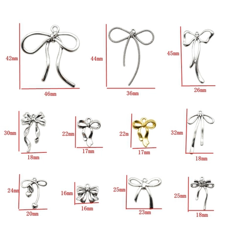 Vintage Legering Strik Hanger DIY Sieraden Accessoires Antiek Zilver Goud Strikje Bedeltjes Voor Ketting Armband