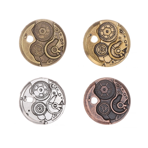 Steampunk Gear Alloy Pendant Charms Clock Mechanical Parts For DIY Jewelry Making Accessories Antique Finish Punk Crafts