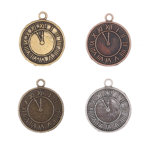 Antique Alloy Clock Gear Pendants For DIY Jewelry Making Roman Numerals Double Sided Steampunk Pendant Punk Pendants