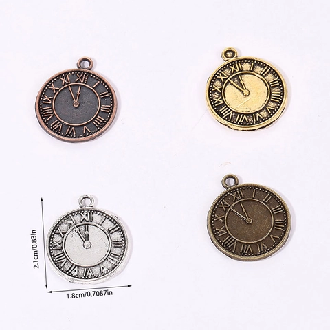 Antique Alloy Clock Gear Pendants For DIY Jewelry Making Roman Numerals Double Sided Steampunk Pendant Punk Pendants