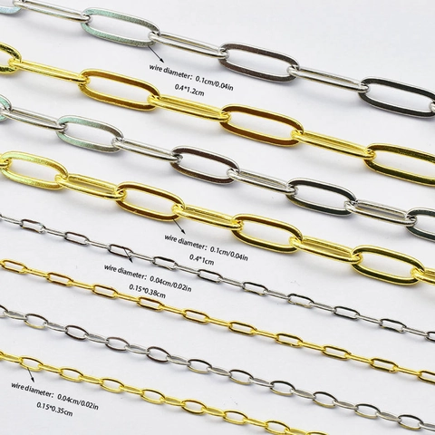 Cadena de Clip de Acero Inoxidable 304 Accesorios para Crear Joyas DIY Collar Pulsera Cadena de Cruz Galvanizada Mujer