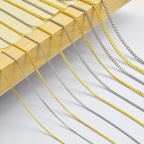 Chaîne à Maille Gourmette en Acier Inoxydable 304 pour la Fabrication de Bijoux DIY Chaîne à Maillons Plats Polis Accessoires Collier Bracelet