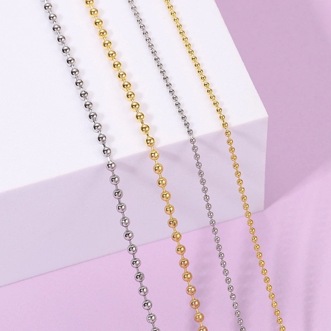 304 Stainless Steel Ball Chain DIY Jewelry Finding Bead Chain For Necklace Bracelet Making Accessory Color Retention Metal Chain