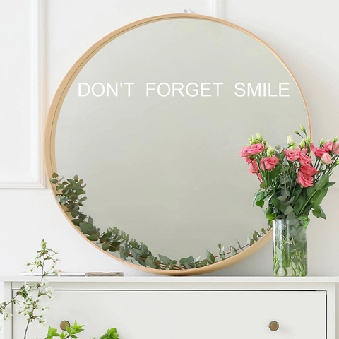 Don't Forget Smile Inspirational Quote Wall Sticker Waterproof PVC Decal For Mirror Window Glass Home Living Room Decor
