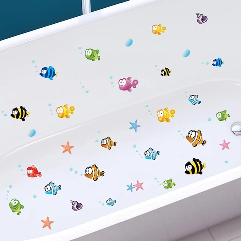 Cartone Animato Mondo Sottomarino Pesci Marini Adesivi Murali Bagno Impermeabile PVC Animali Oceanici Vasca da Bagno Piastrella Decorazione per Camera dei Bambini Decorazioni Casa