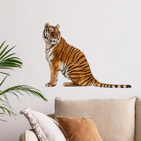 Realistischer Tiger Wandaufkleber Wasserdicht PVC Tier Wandbild Für Wohnzimmer Schlafzimmer Home Dekoration Abnehmbar DIY Kunst