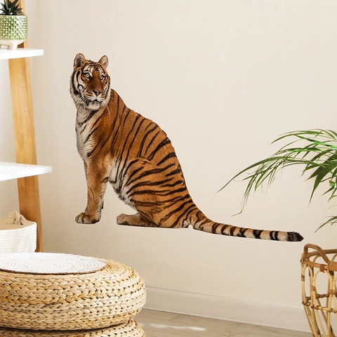 Realistischer Tiger Wandaufkleber Wasserdicht PVC Tier Wandbild Für Wohnzimmer Schlafzimmer Home Dekoration Abnehmbar DIY Kunst