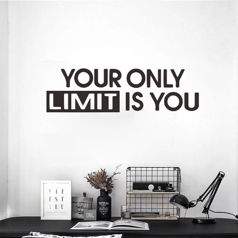 Motivational Quote Wall Sticker Your Only Limit Is You PVC Removable Decal For Study Office Bedroom Minimalist Home Decor