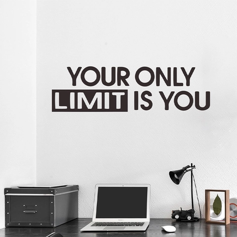 Motivational Quote Wall Sticker Your Only Limit Is You PVC Removable Decal For Study Office Bedroom Minimalist Home Decor