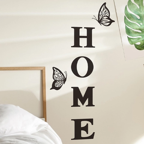 Home Schmetterling Englischer Slogan Wandaufkleber Modern Minimalistisch PVC DIY Abnehmbare Deko Für Wohnzimmer Schlafzimmer