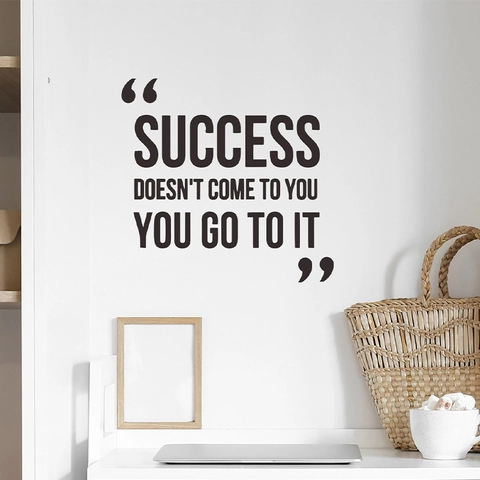 Succes Motiverende Citaten Muursticker Engels Slogan Belettering PVC Sticker Home Office Woonkamer Decoratie Zwart Sticker