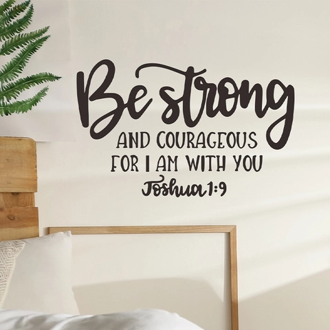 Joshua 1:9 Be Strong And Courageous Bibelvers Wandtattoo Inspirierendes Zitat PVC Aufkleber Haus Zimmer Wanddeko