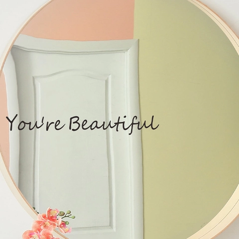 Adesivo da Parete a Specchio in PVC Slogan You're Beautiful Decalcomania Minimalista con Citazione Inglese Casa