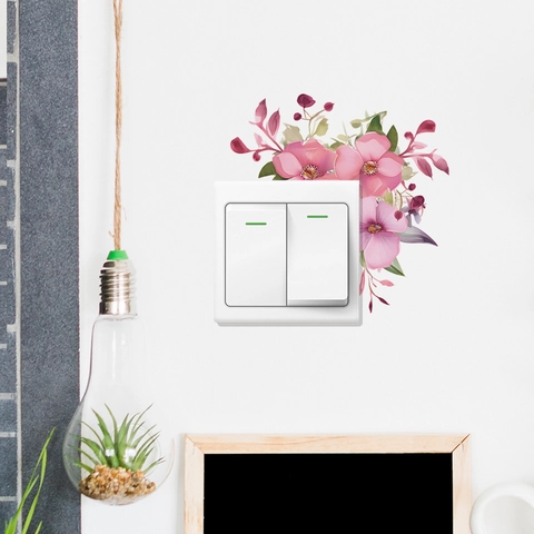 Adesivo per Interruttore Fiore Ipomoea Romantico Floreale PVC Adesivo da Parete per Soggiorno Camera da Letto Decorazione