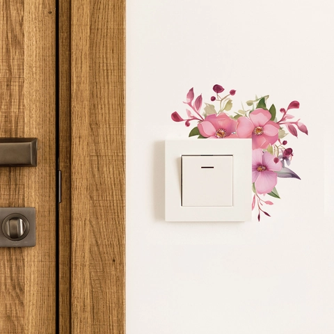 Adesivo per Interruttore Fiore Ipomoea Romantico Floreale PVC Adesivo da Parete per Soggiorno Camera da Letto Decorazione
