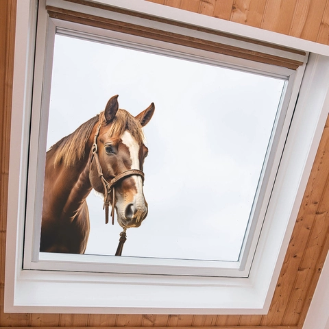 3D Realistic Horse Window Cling Static PVC Sticker Waterproof Removable Glass Decal For Living Room Bedroom Home Decor