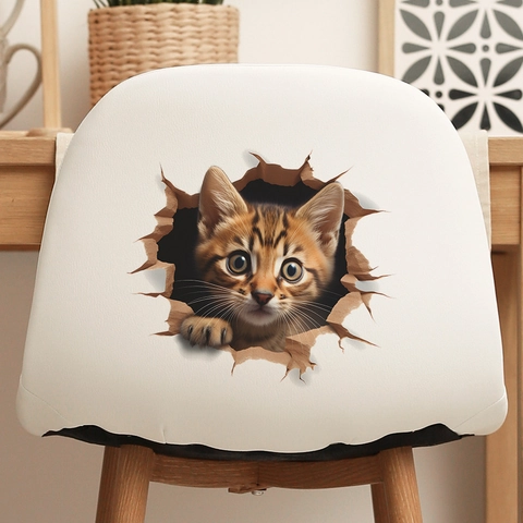 3D Creatieve Kat Muursticker Door De Muur Schattige Cartoon Dier PVC Waterdicht Verwijderbare Decoratie Voor Woonkamer Slaapkamer