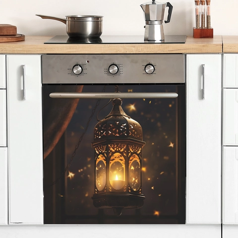 Middle Eastern Vintage Lantern PVC Wall Sticker Self Adhesive Ramadan Theme Decor For Kitchen Dining Room Home Background Decor