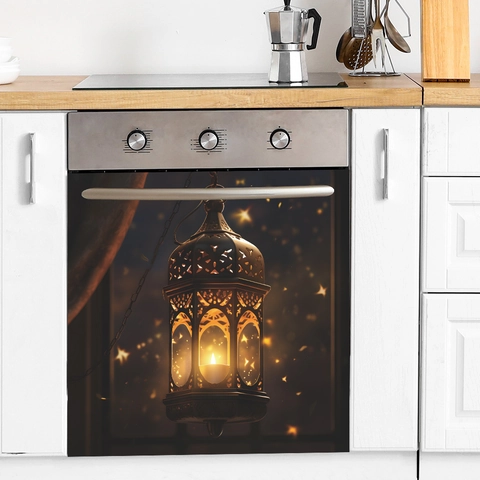 Middle Eastern Vintage Lantern PVC Wall Sticker Self Adhesive Ramadan Theme Decor For Kitchen Dining Room Home Background Decor