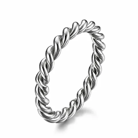 Minimalistischer Titanstahl Gedrehter Seilring Für Damen Herren Poliert Geometrisches Spiralband Vintage Punk Schmuck Fingerring