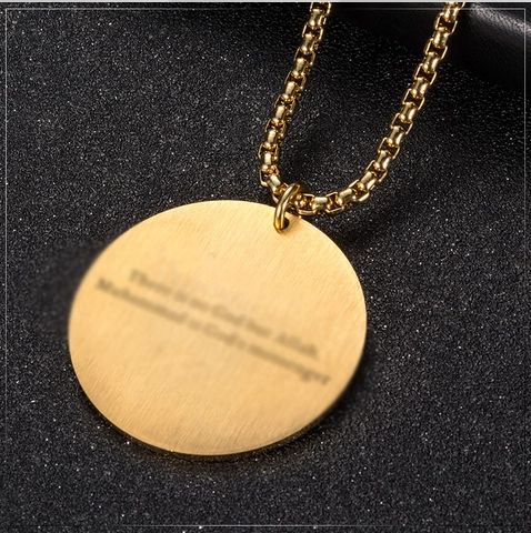 Vintage Edelstahl Religiöse Anhänger Halskette Für Damen Herren Arabische Kalligraphie Sankt Benedikt Kreuz Schmuck