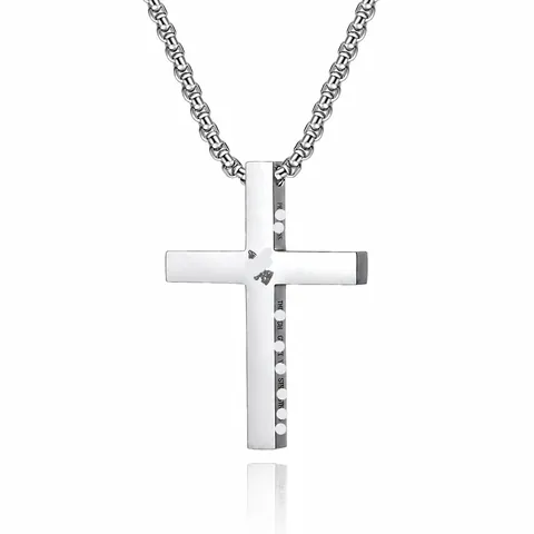 Edelstahl Kreuz Anhänger Halskette Für Herren Damen Betende Hände Philipper 4:13 Bibelvers Religiöser Blindenschrift Gravierter Schmuck Christliches Geschenk