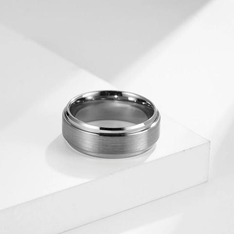 Minimalist Tungsten Carbide Ring For Men Women Brushed Matte Finish Polished Edge Unisex Band Ring Durable Daily Hand Jewelry