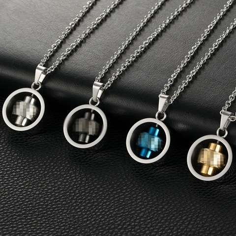 Rotatable Bible Verse Necklace Stainless Steel Cylinder Scripture Pendant Hip Hop Religious Punk Jewelry For Men Women