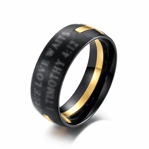 Stainless Steel Cross Ring For Men Detachable Two In One Religious Bible Verse Inscribed Matte Brushed Band Christian Jewelry Gift