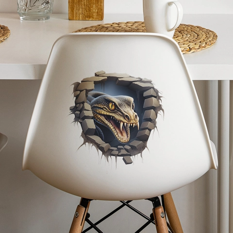 3D Kreativ Gebrochene Wand Schlangenkopf Wandtattoo PVC Abnehmbar Wasserdicht Aufkleber Für Schlafzimmer Wohnzimmer Haus Dekoration