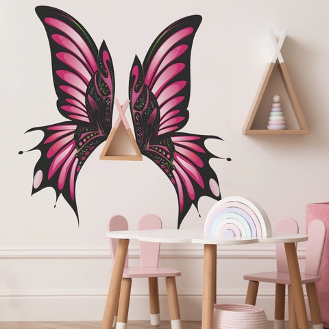 Pegatina de Pared Alas de Mariposa PVC Impermeable Decoración para Habitación de Niños Sala de Estar Fondo de Pared