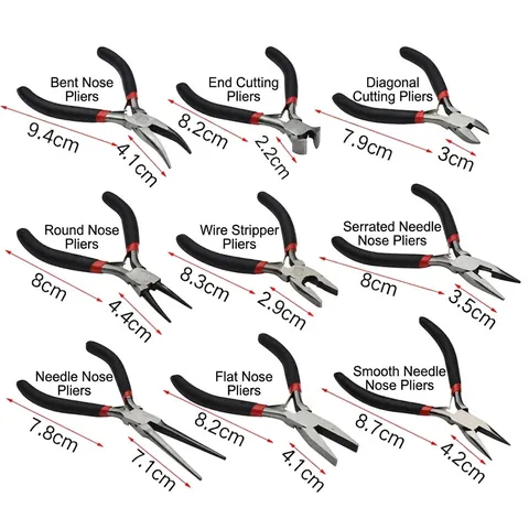 Mini Jewelry Pliers Set For Handmade DIY Jewelry Making Tools Professional Carbon Steel Beading Craft Pliers With Non Slip Handle For Precision Work