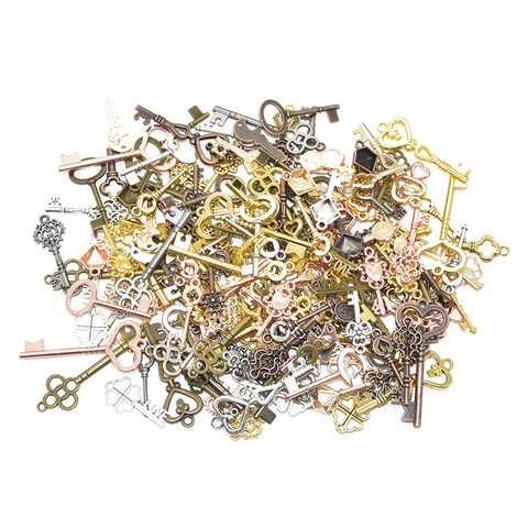 Vintage Alloy Key Charms Mixed Styles Retro Pendants For DIY Jewelry Making Necklace Bracelet Crafting Decoration Accessories