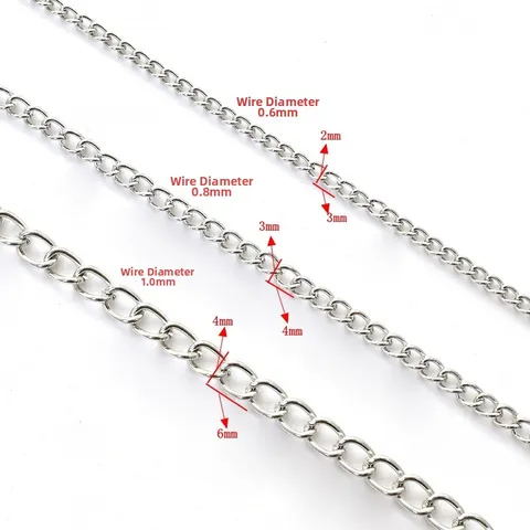 Catena in Ferro per Creazione Gioielli Fai da Te Maglia Fitta Catena di Estensione per Collane Bracciali Accessori Galvanica Retrò