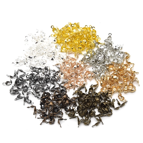Iron Bead Tips Crimp Ends Calottes For Jewelry Making DIY Necklaces Bracelets Connector Clasp Findings Accessories Multi Color